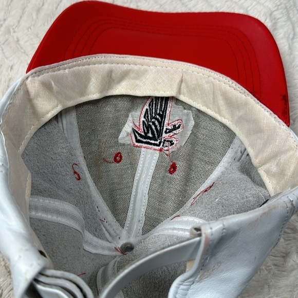Vintage Logo Athletic Atlanta Falcons LEATHER hat buckle back, 90's, White /red - Picture 4 of 9